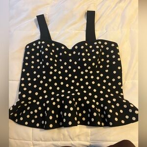 Express polka dot knit top